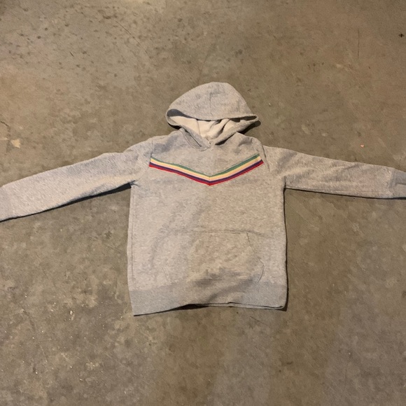 Old navy active girls 10-12 used hoodie, gray with rainbow